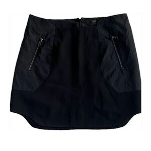 rag & bone Black Asymmetrical Mini Skirt Two Fabrics